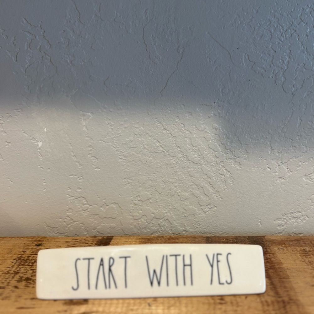 ☘️ SALE Rae Dunn Magnolia Collection “Start with Yes”Ceramic Sign